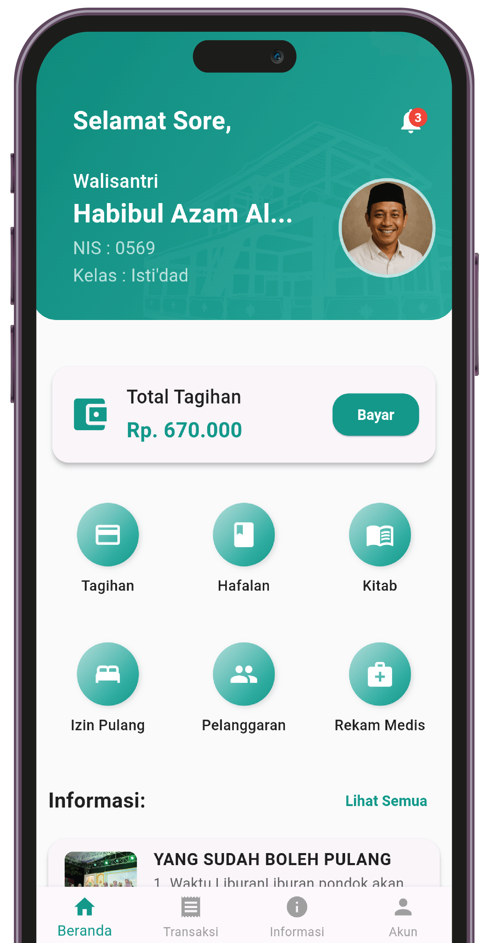 Preview Aplikasi Walisantri